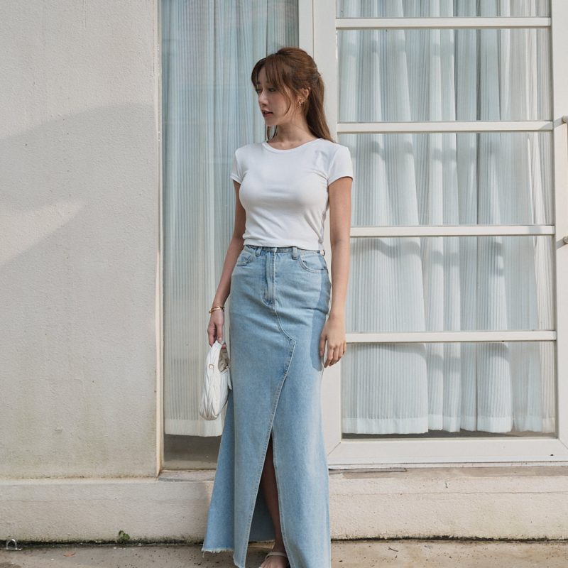 flared denim skirt (喇叭牛仔小魚尾長裙)