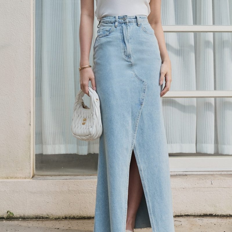 flared denim skirt (喇叭牛仔小魚尾長裙)