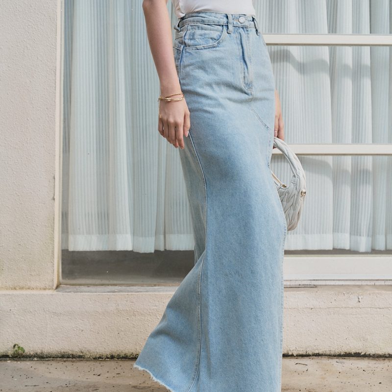 flared denim skirt (喇叭牛仔小魚尾長裙)