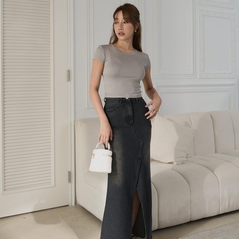 flared denim skirt (喇叭牛仔小魚尾長裙)