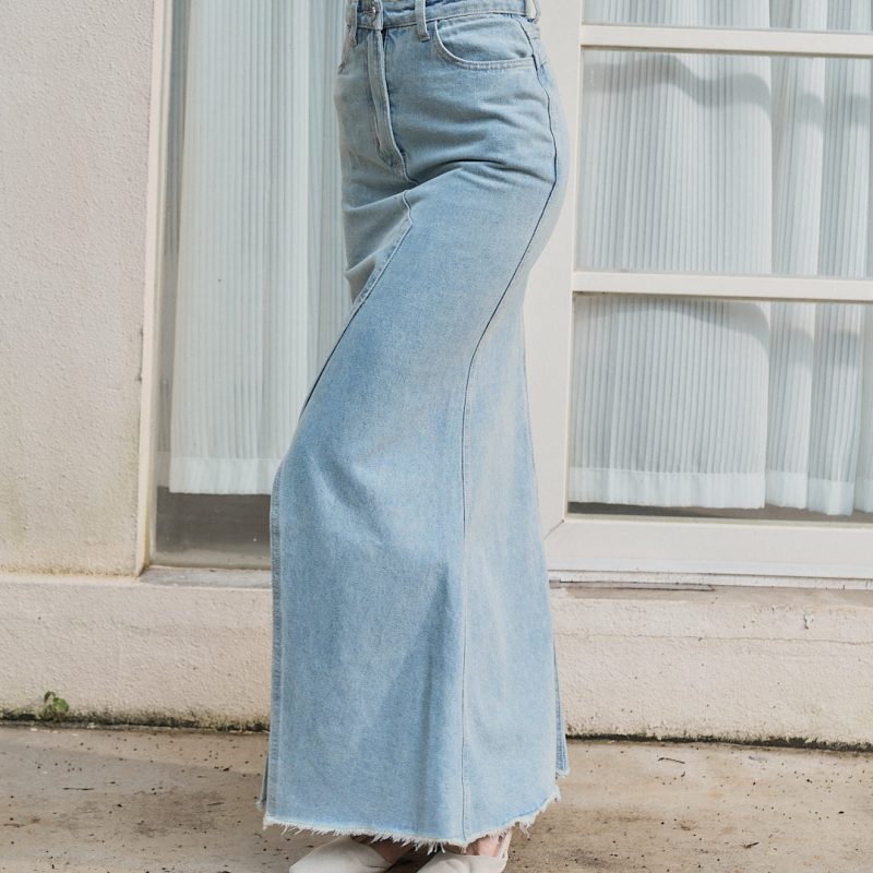 flared denim skirt (喇叭牛仔小魚尾長裙)