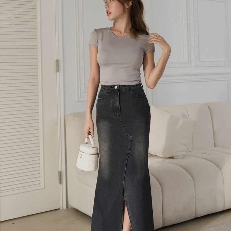 flared denim skirt (喇叭牛仔小魚尾長裙)