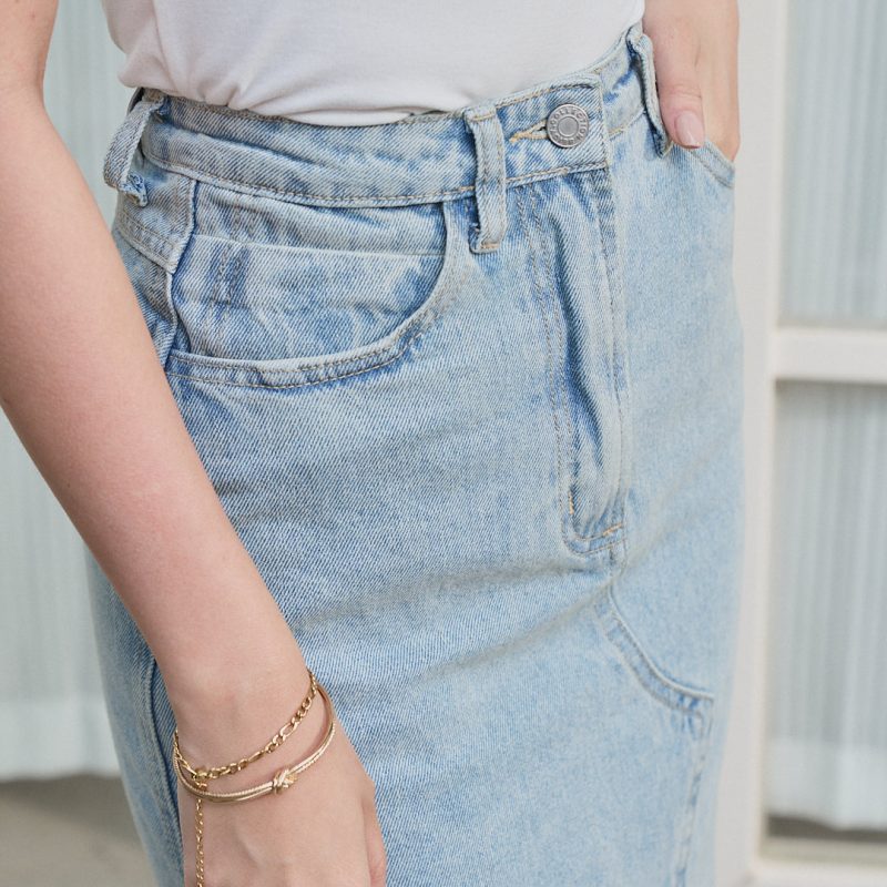 flared denim skirt (喇叭牛仔小魚尾長裙)