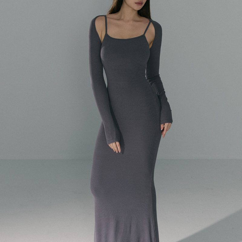 elegant rib knit shrug螺紋小罩衫