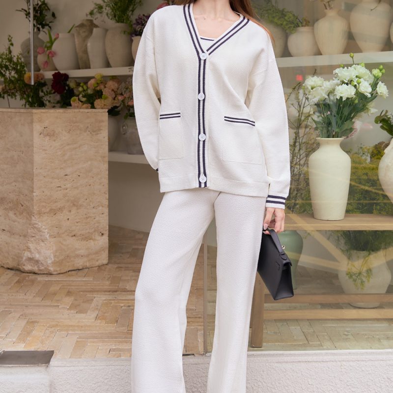 afternoon walk knit longline button up cardigan菱格針織排釦中長版開襟外套