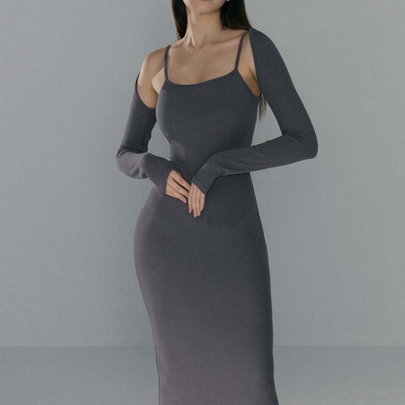 elegant rib knit shrug螺紋小罩衫