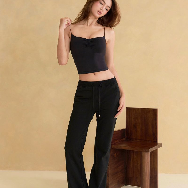 mumm soft ruched spaghetti strap bratop奶蓋集中聚攏細肩bratop