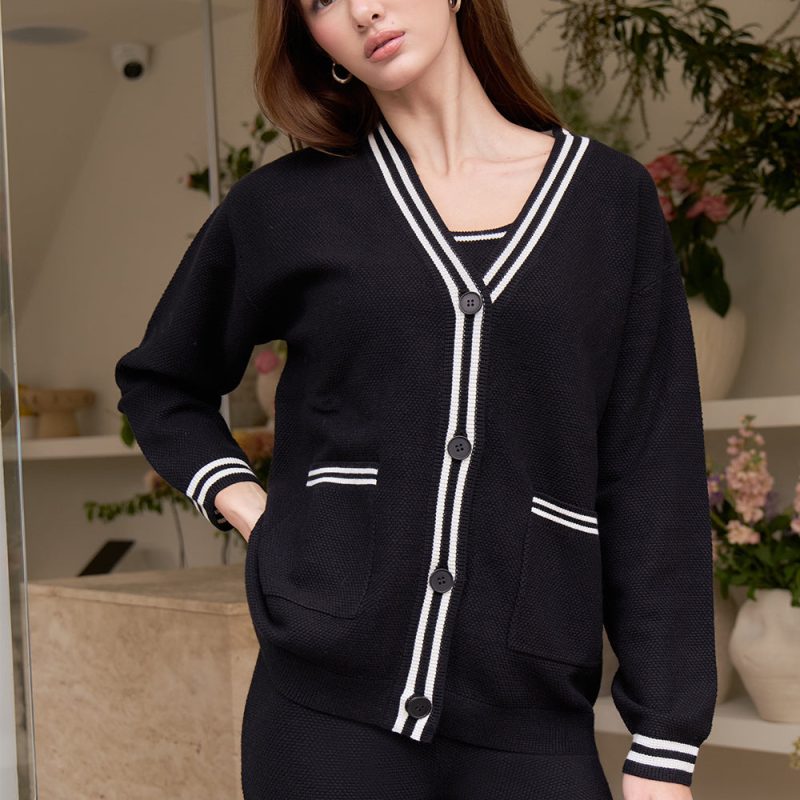 afternoon walk knit longline button up cardigan菱格針織排釦中長版開襟外套