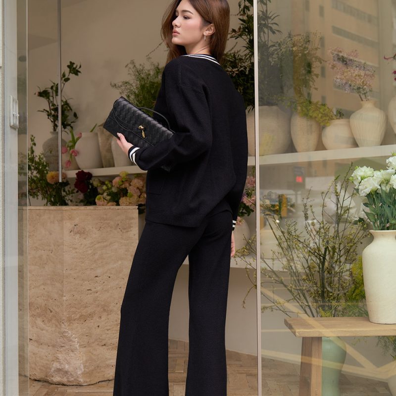 afternoon walk knit longline button up cardigan菱格針織排釦中長版開襟外套