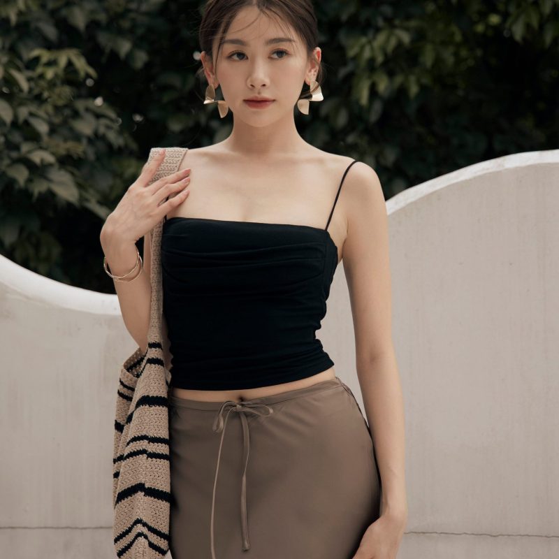 scratched strap bra top藏肚收腰push up bra top