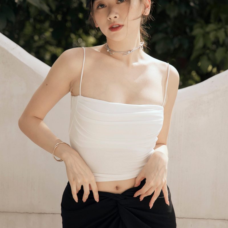 scratched strap bra top藏肚收腰push up bra top