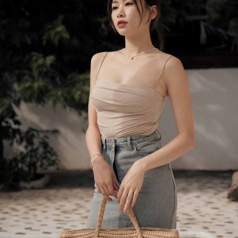 scratched strap bra top藏肚收腰push up bra top