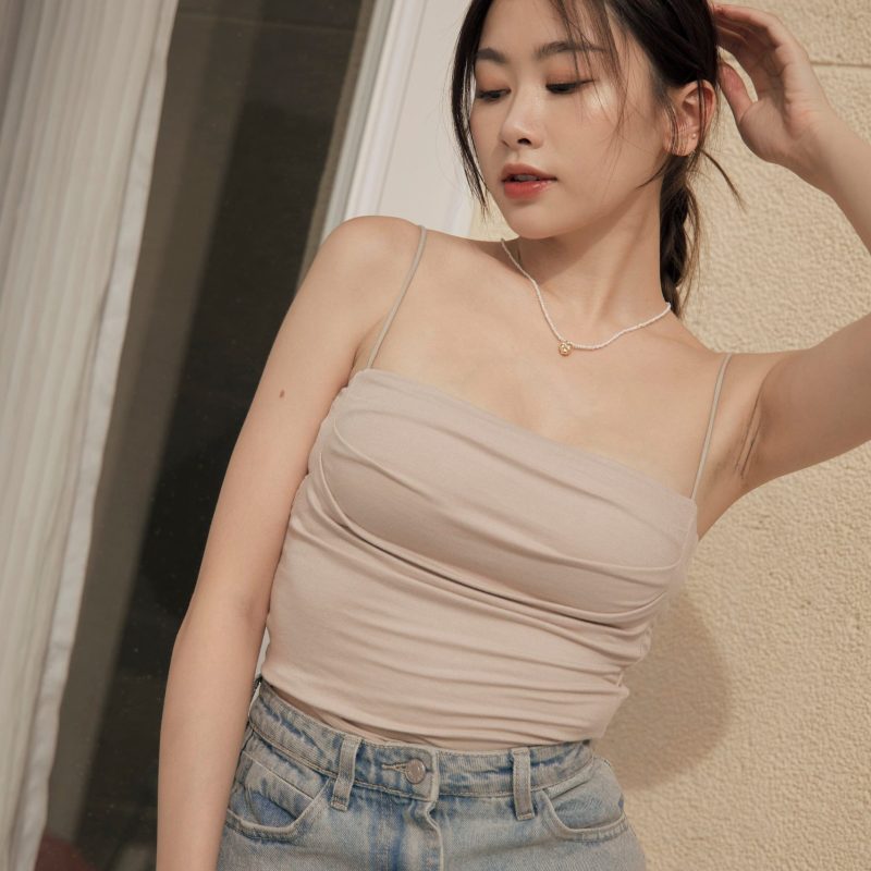 scratched strap bra top藏肚收腰push up bra top