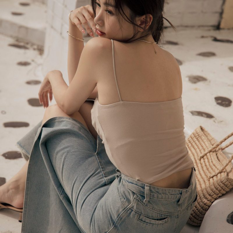 scratched strap bra top藏肚收腰push up bra top