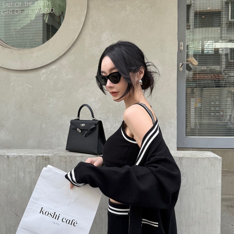 afternoon walk knit longline button up cardigan菱格針織排釦中長版開襟外套