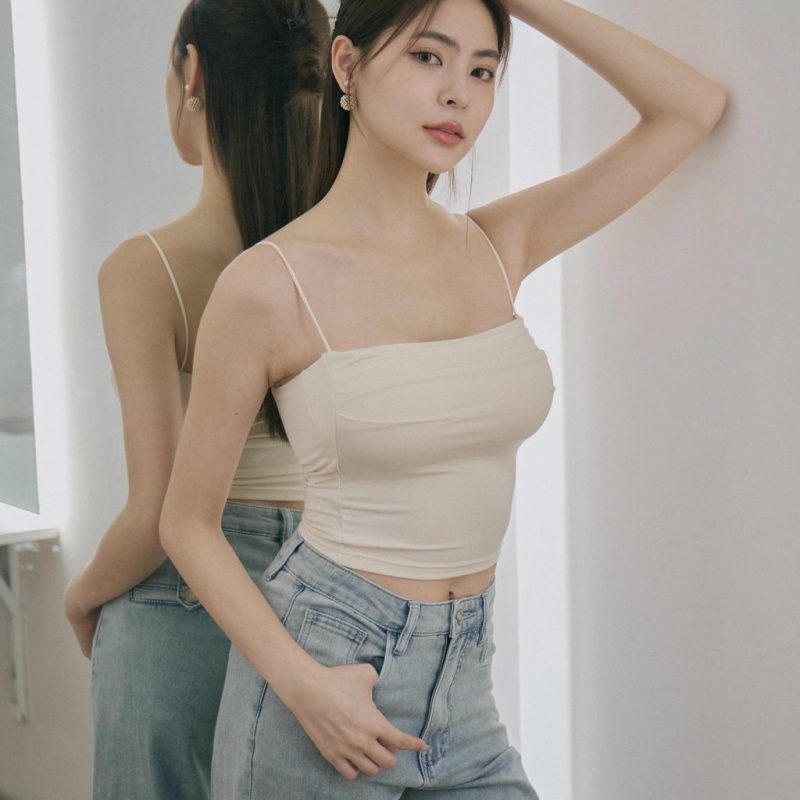 scratched strap bra top藏肚收腰push up bra top