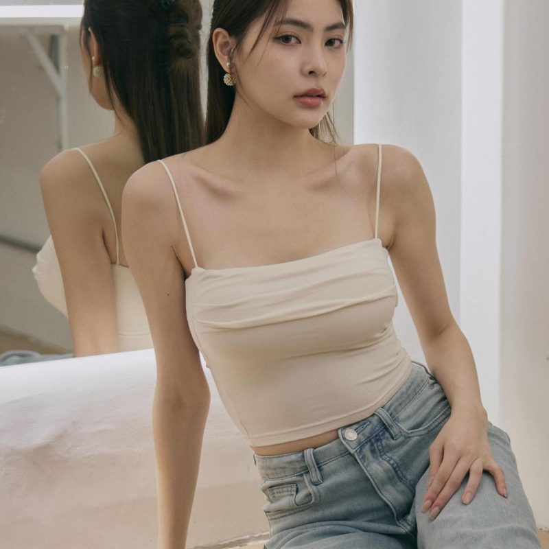 scratched strap bra top藏肚收腰push up bra top