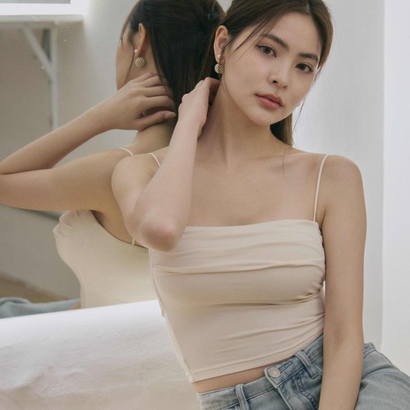 scratched strap bra top藏肚收腰push up bra top