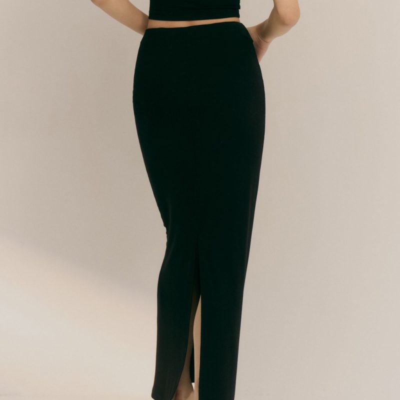 heat++ back slit long skirt (低調辣抽繩後開衩裙)