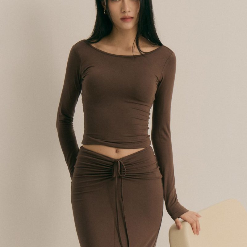 heat++ back slit long skirt (低調辣抽繩後開衩裙)