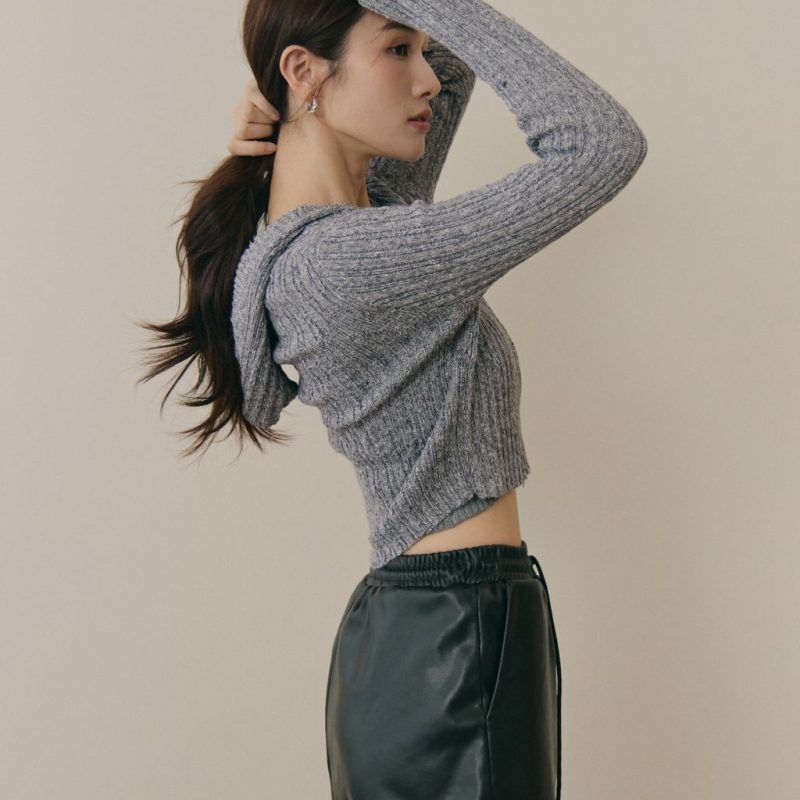 soft skin hooded cardigan親膚混色針織連帽外套