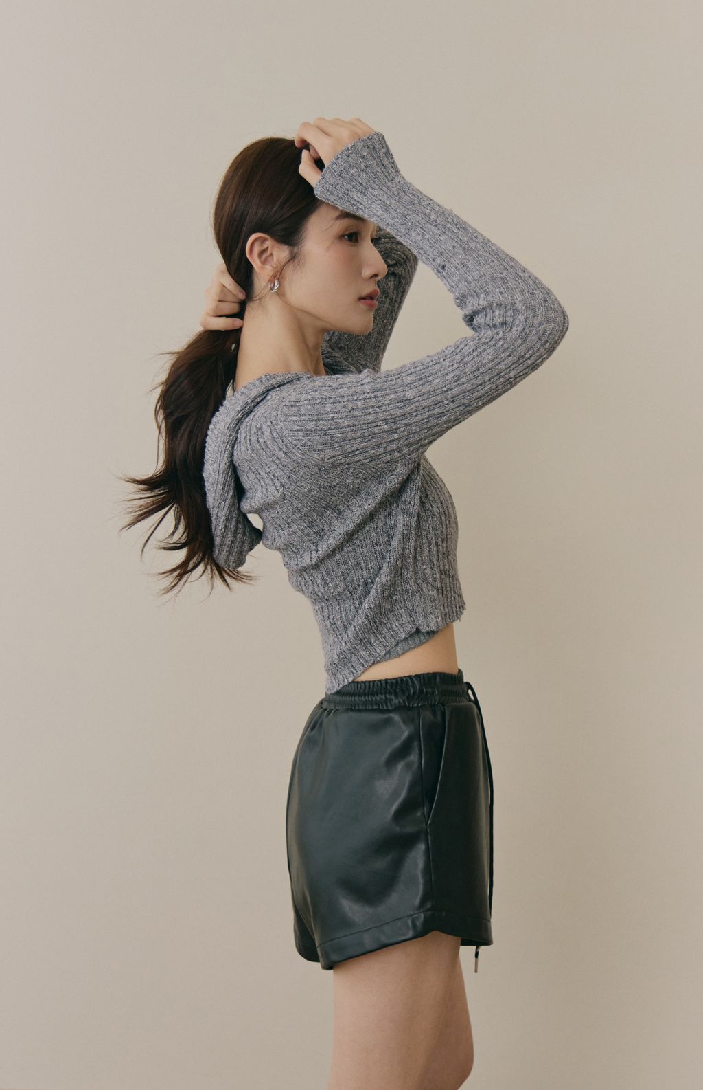 soft skin hooded cardigan<br/>親膚混色針織連帽外套 soft skin hooded cardigan親膚混色針織連帽外套