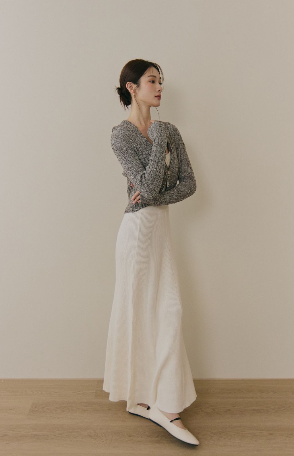 soft skin hooded cardigan<br/>親膚混色針織連帽外套 soft skin hooded cardigan親膚混色針織連帽外套