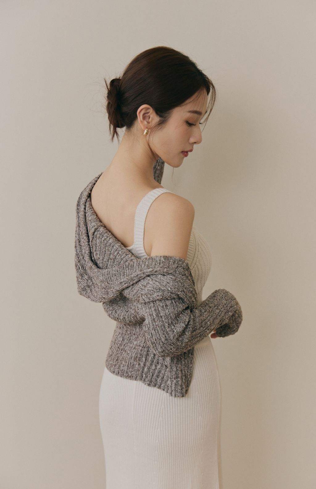 soft skin hooded cardigan<br/>親膚混色針織連帽外套 soft skin hooded cardigan親膚混色針織連帽外套