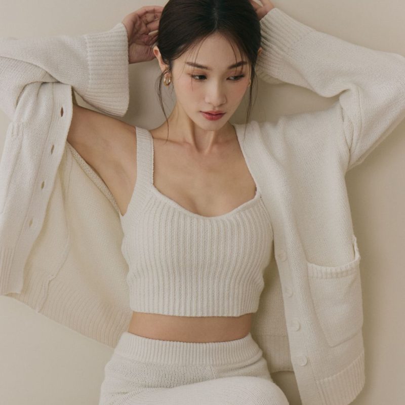 soft skin v neck cardigan親膚粗針v領外套