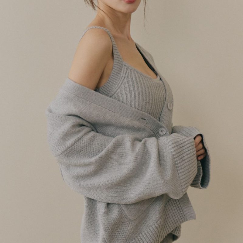 soft skin v neck cardigan親膚粗針v領外套