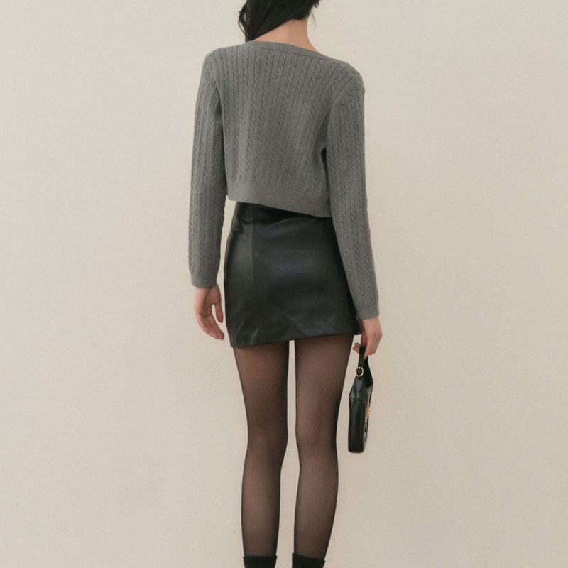 round neck cable cardigan麻花針織圓領外套