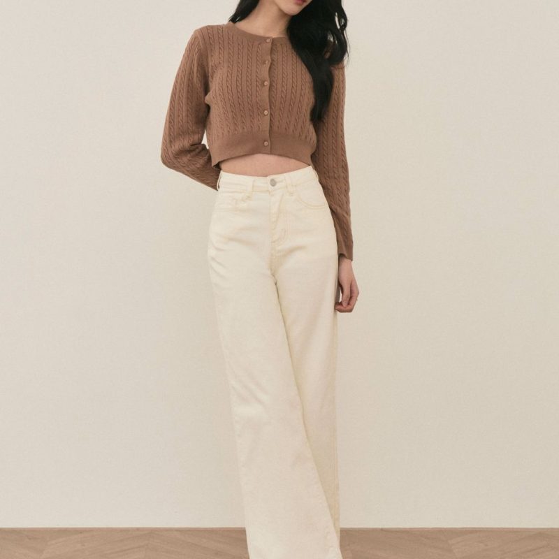 round neck cable cardigan麻花針織圓領外套