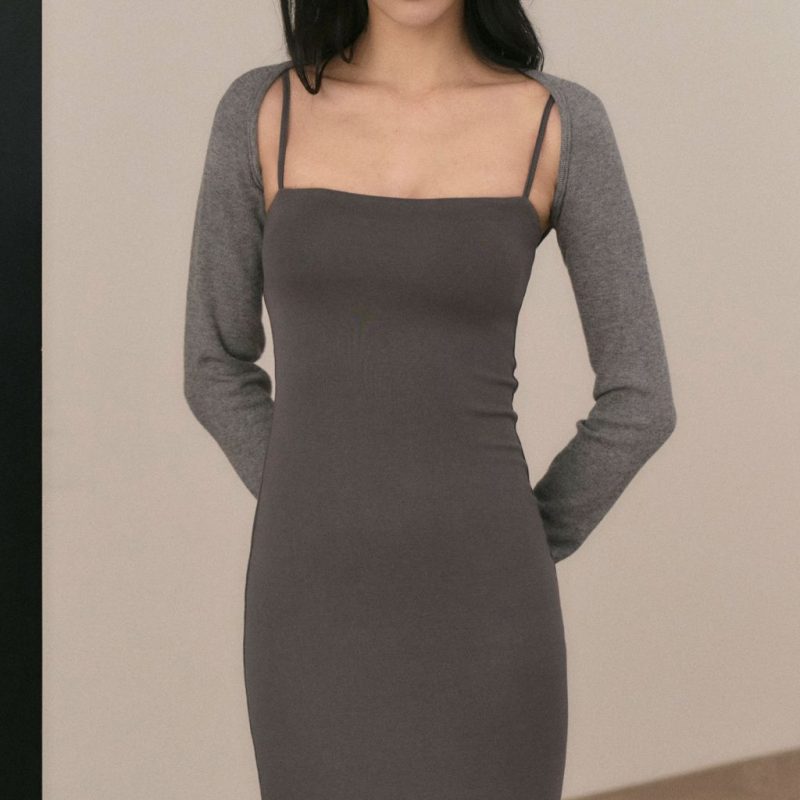 binding ribbed shrug收手臂神器 針織滾邊罩衫