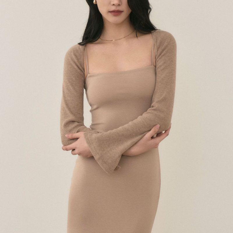 binding ribbed shrug收手臂神器 針織滾邊罩衫