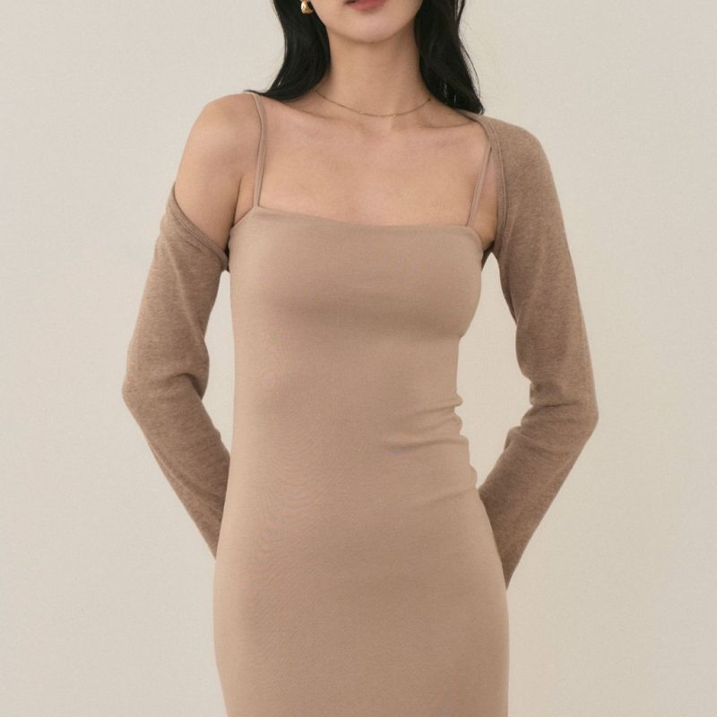 binding ribbed shrug收手臂神器 針織滾邊罩衫