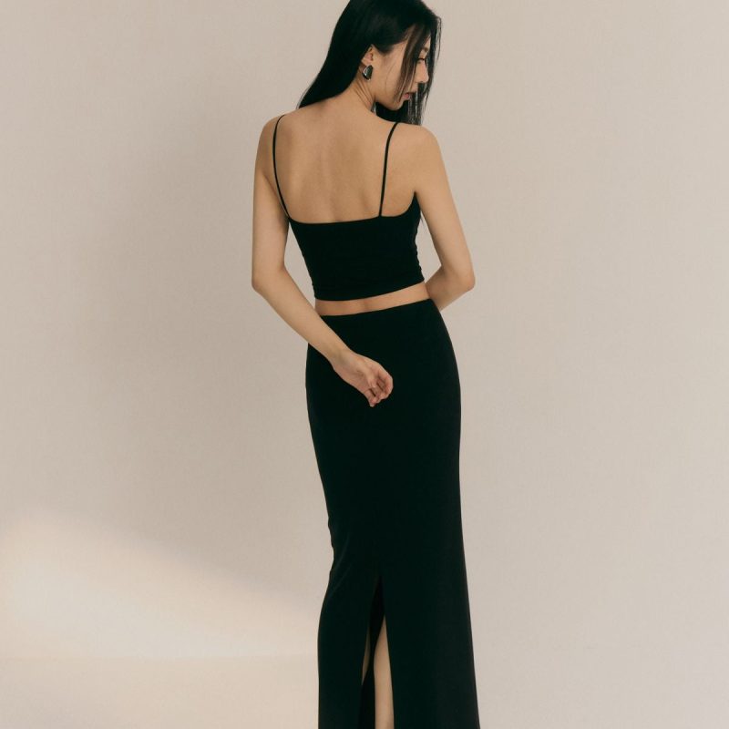 heat++ back slit long skirt (低調辣抽繩後開衩裙)