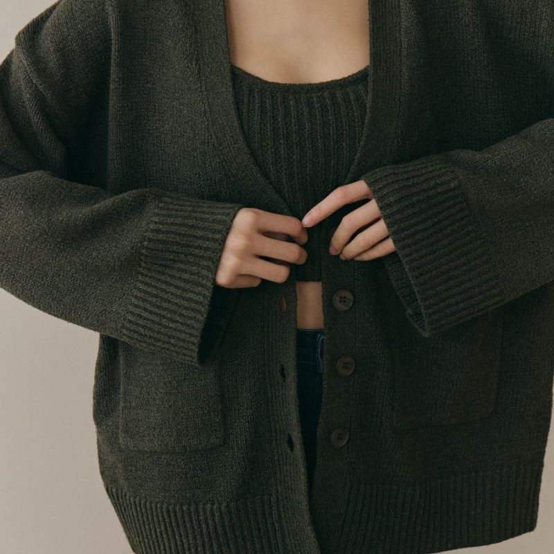 soft skin v neck cardigan親膚粗針v領外套