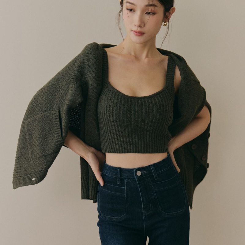 soft skin v neck cardigan親膚粗針v領外套